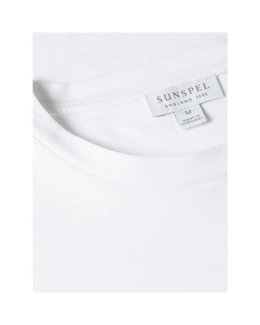 Sunspel Tops ,Wit ,Katoen Riviera T Shirt in het White voor heren