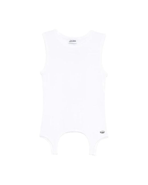 Jean Paul Gaultier White Sleeveless Tops