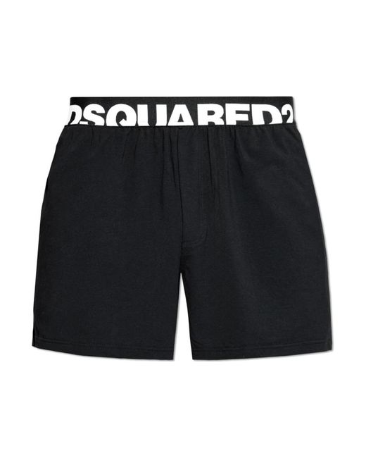 DSquared² Cotton Boxers With Logo in het Black voor heren