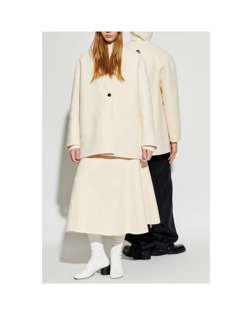 Moncler Single-Breasted Coats in het White