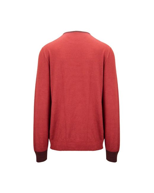 Fay Red Round-Neck Knitwear for men
