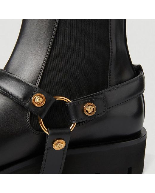 Versace Medusa plaque chelsea boots in Black für Herren