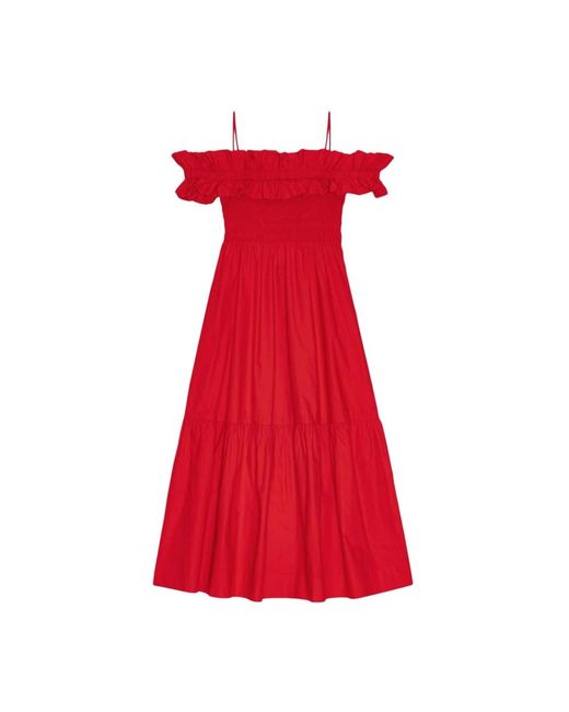 Ganni Red Midi Dresses