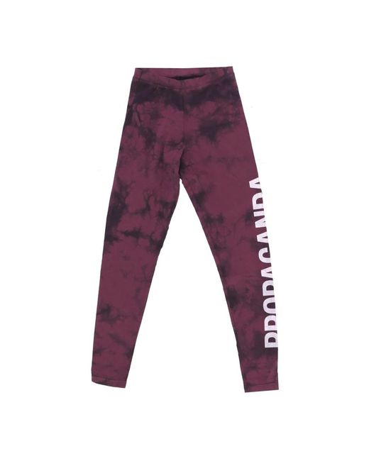 Propaganda Broeken ,Bruin ,Polyester Tie Dye Leggings Bruin Wijn in het Purple