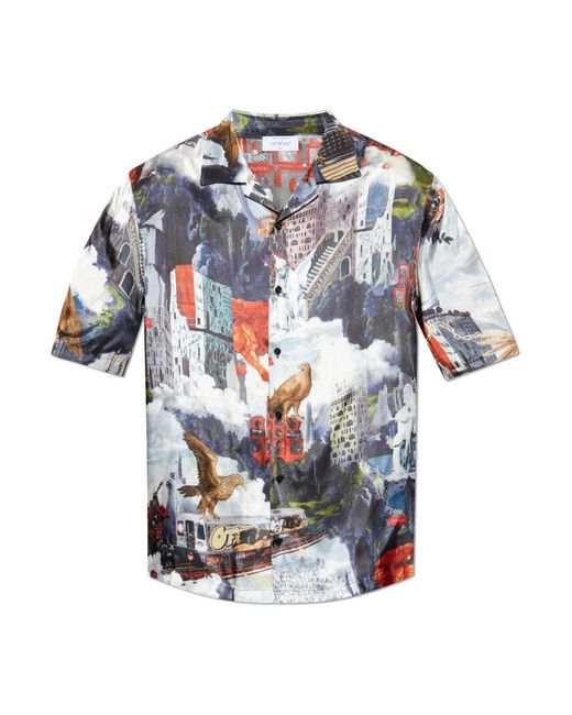 Off-White c/o Virgil Abloh Short Sleeve Shirts in het Blue voor heren