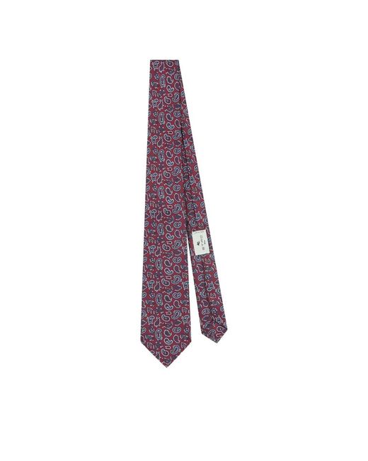 Etro Accessoires ,Veelkleurig ,Zijden Jacquard Stropdas Met Micro Paisley Motief in het Purple voor heren