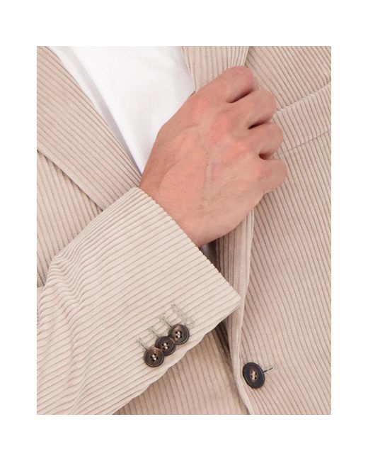 Slowear Jassen ,Katoen Ribfluwelen Blazer Met Klassieke Details in het Natural voor heren