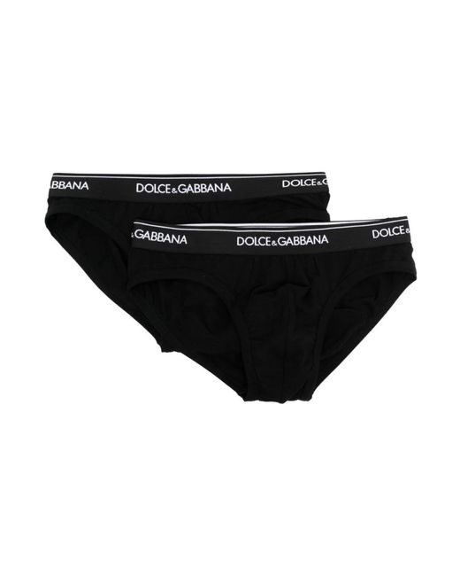 Dolce & Gabbana Black Medium Briefs 2-Pack for men