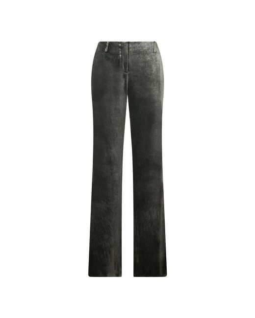 Alberta Ferretti Gray Straight Trousers