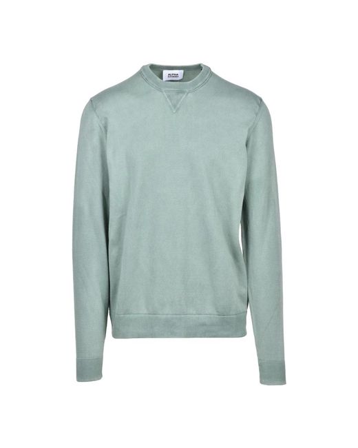 Round-Neck Knitwear di Alpha Studio in Green da Uomo