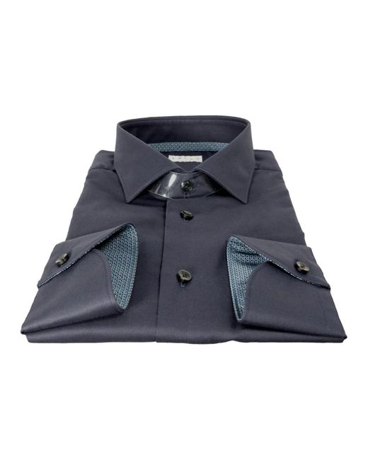 Xacus Overhemden ,Blauw ,Katoen Frans Kraag Shirt Blauw in het Blue voor heren
