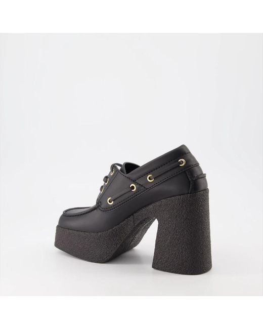 Stella McCartney Black Platform lace-up chunky heels