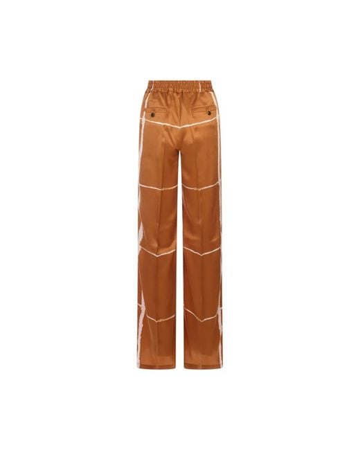 Kiton Brown Wide Trousers