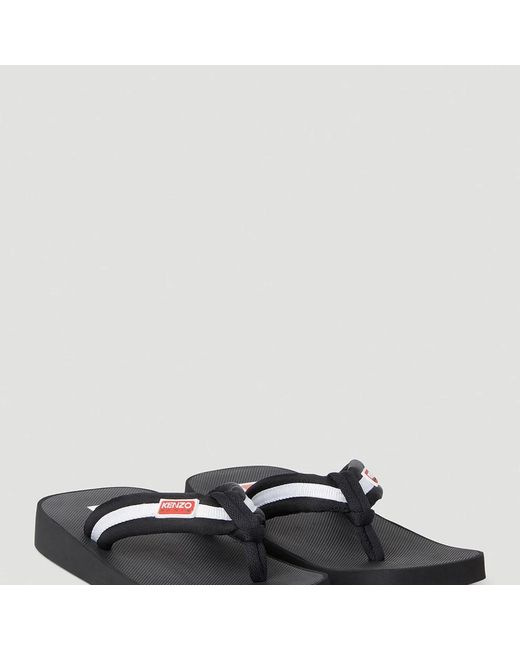 KENZO Black Legacy Patch Flip Flops