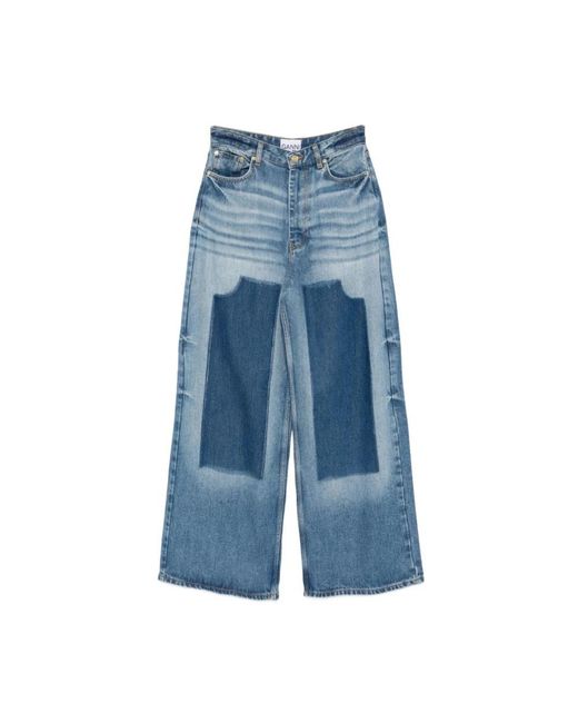 Ganni Blue Wide Jeans