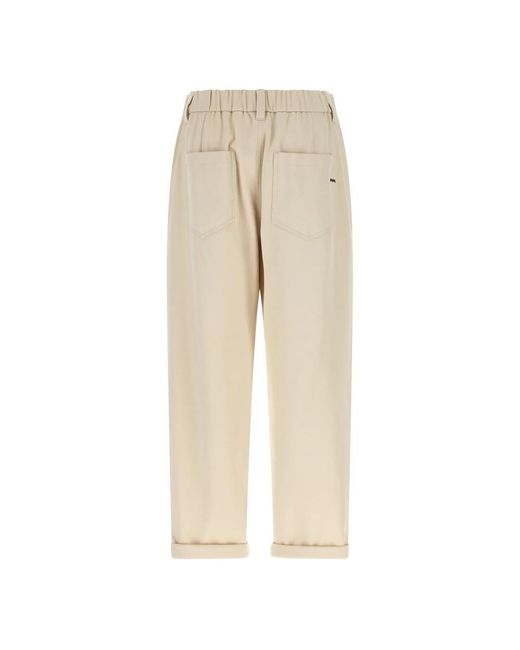 Brunello Cucinelli Natural Wide Trousers