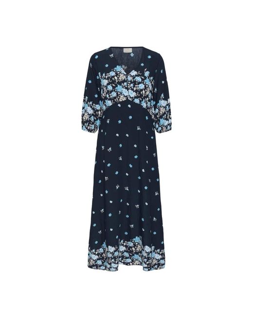 Kaffe Kcrosa Midi Jurk in het Blue