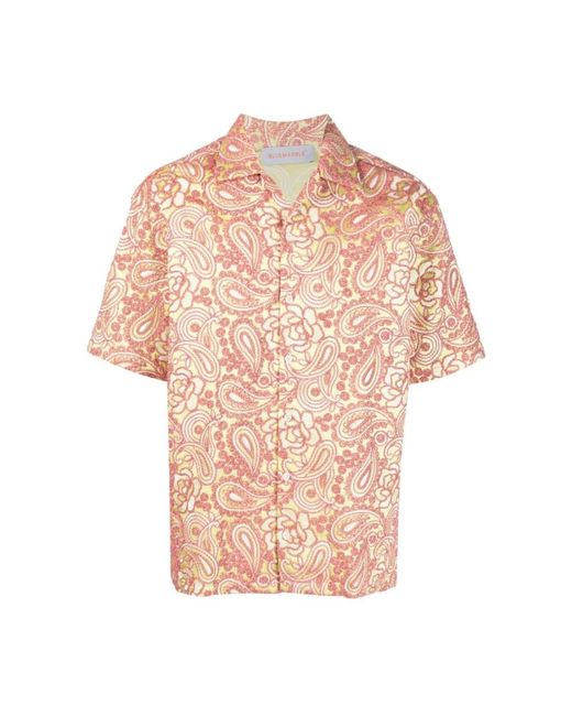 Bluemarble Pink Short Sleeve Shirts for men