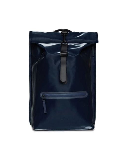 Rains Blue Moderne Ink Rolltop Rucksack