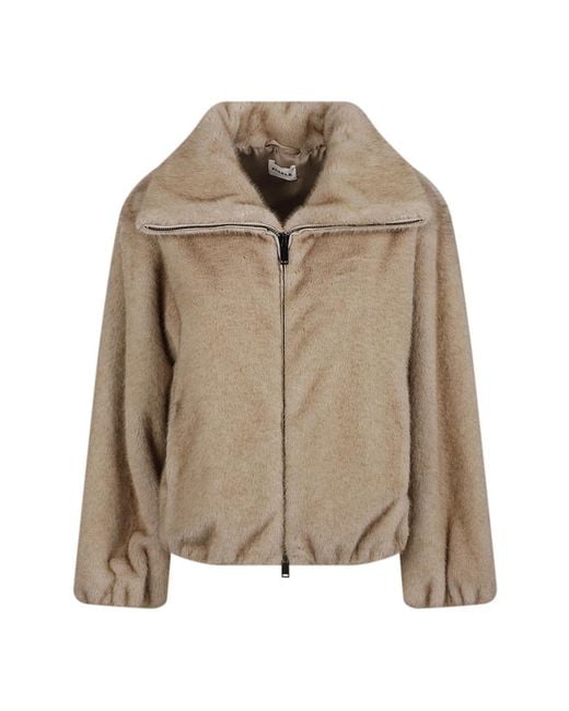 P.A.R.O.S.H. Natural Faux Fur & Shearling Jackets