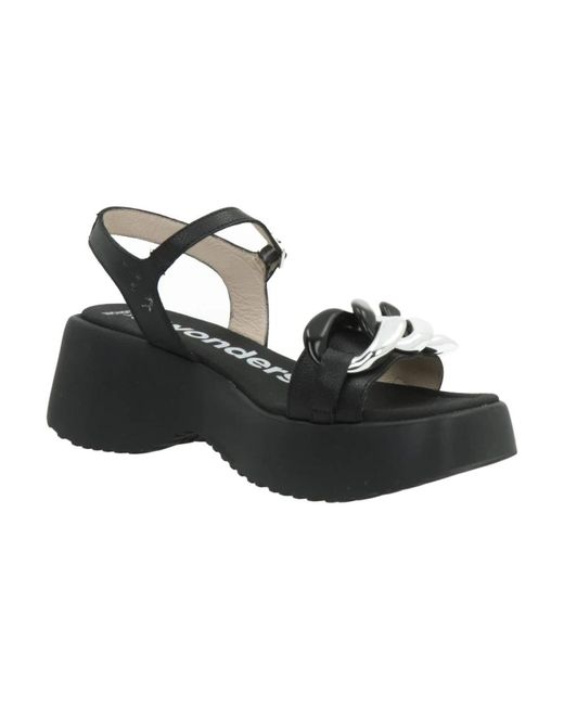 Shoes > sandals > flat sandals Wonders en coloris Black