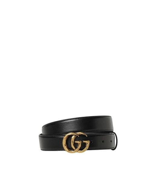 Gucci Ikonic Leder Gürtel Mit Gg-Schnalle in Black für Herren