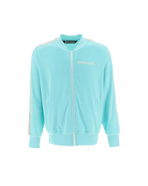 Palm Angels Blue Zip-Throughs for men