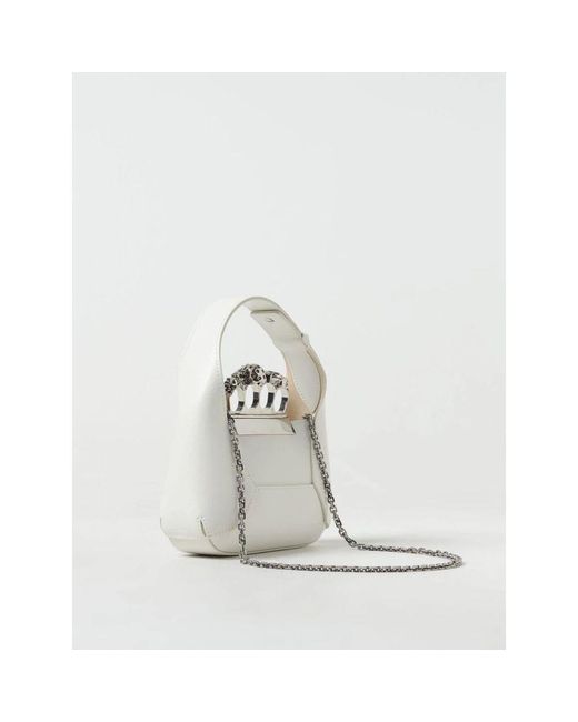 Alexander McQueen Gray Schwarze Mini Tasche Mit Knuckle Ring