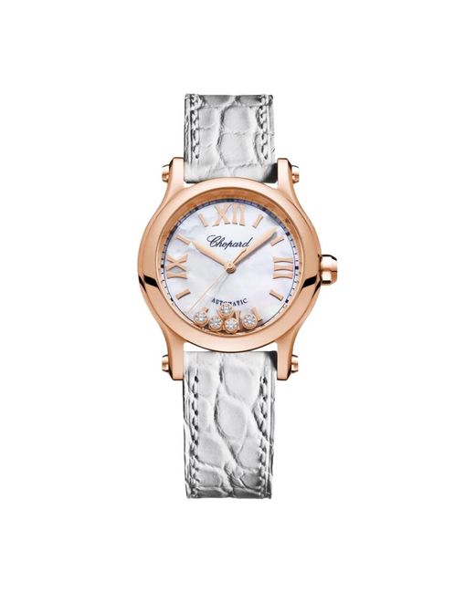 Chopard Accessoires ,Grijs ,Happy Sport Automatisch Moeder Van Parel Horloge in het Metallic