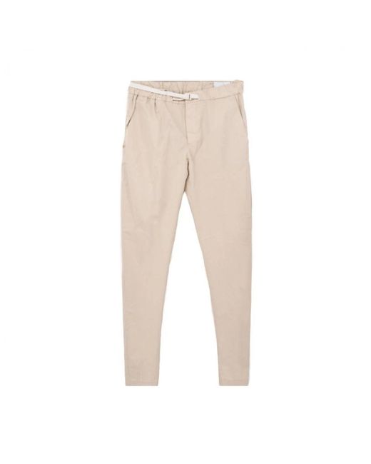 White Sand Natural Slim-Fit Trousers