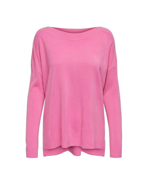 ONLY Pink Round-Neck Knitwear