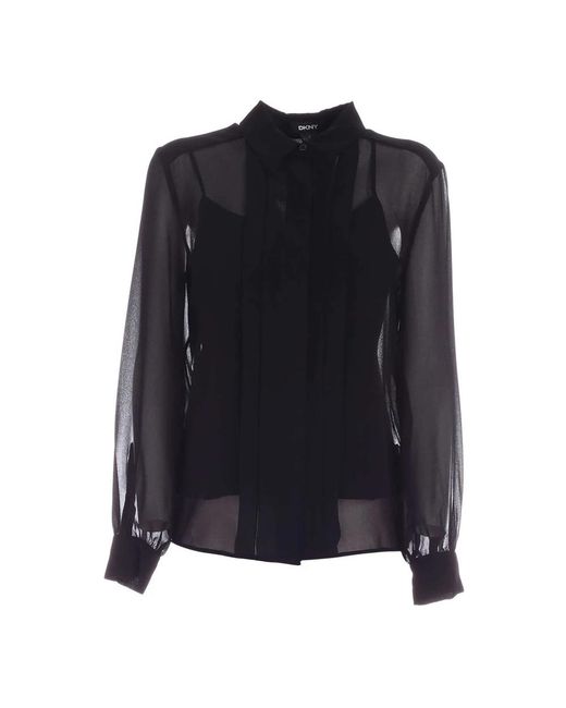 DKNY Two-tone Blouse in het Black