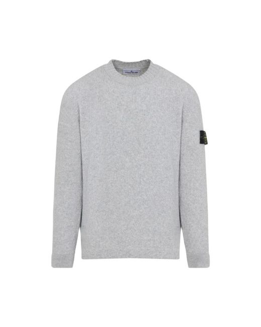 Stone Island Gray Round-Neck Knitwear for men