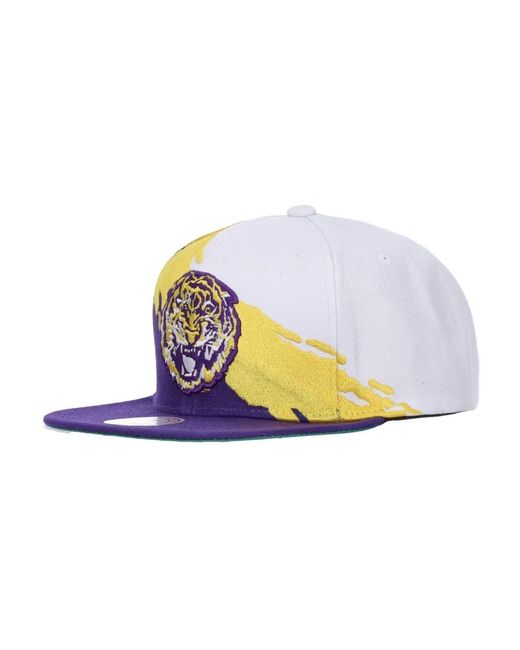 Mitchell & Ness Accessoires ,Veelkleurig ,Polyester Lsu Tigers Snapback Pet in het Blue voor heren