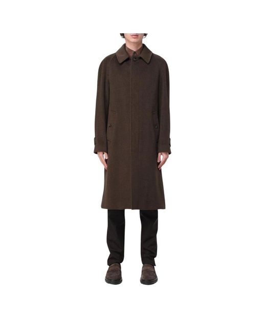 Lardini Klassischer Woll Herren Braun Mantel in Black für Herren