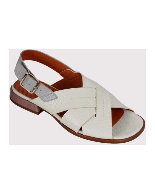 Chie Mihara White Flat Sandals