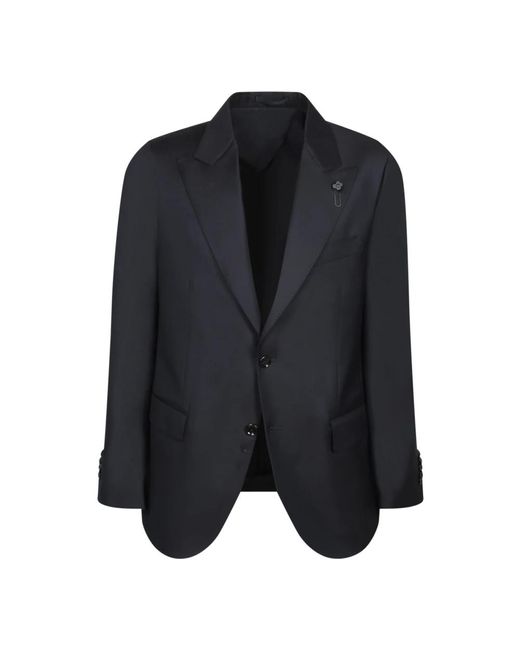 Lardini Kostuums ,Blauw ,Wol Wollen Stoffen Pak Met Dubbel in het Black voor heren