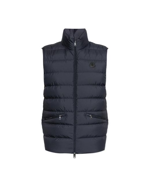 Moncler Jassen ,Blauw ,Leer Lechtal Down Vest in het Blue voor heren