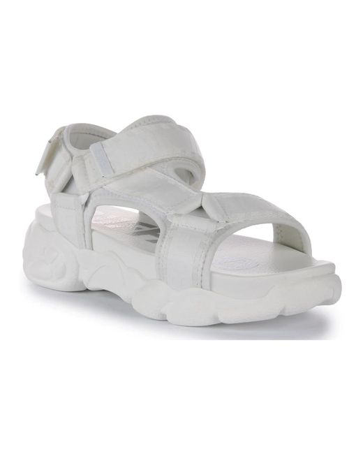 Buffalo White Flat Sandals