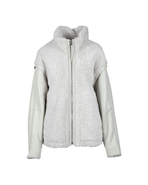 IRO Gray Faux Fur & Shearling Jackets