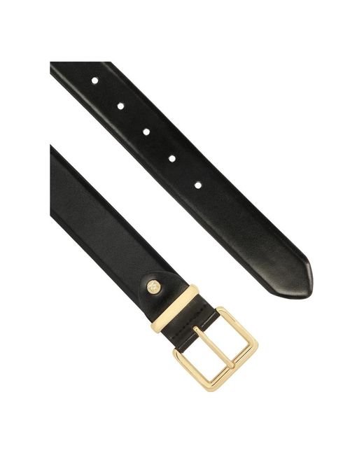 Kazar Accessoires ,Zwart ,Leer Zwarte Leren Riem Met Gouden Gesp in het Black