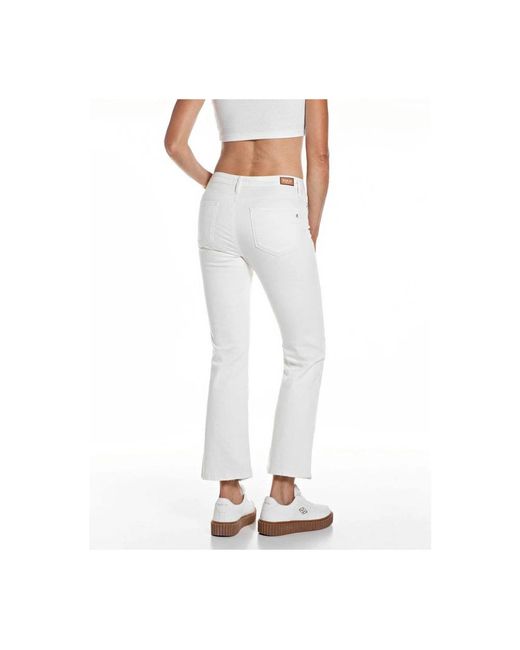 Replay White Cropped Jeans