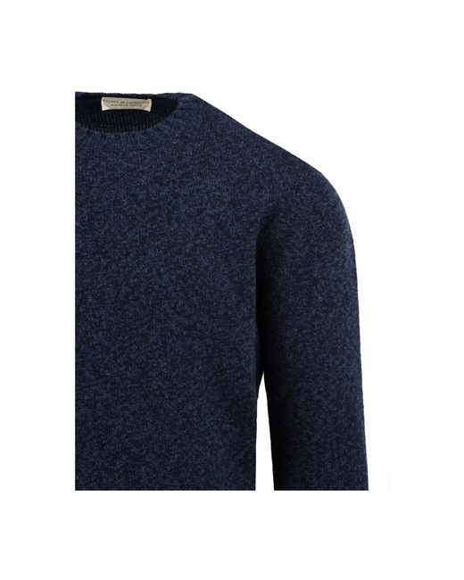 FILIPPO DE LAURENTIIS Rondgebreide Trui in het Blue voor heren