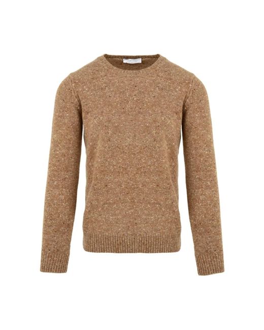 FILIPPO DE LAURENTIIS Brown Round-Neck Knitwear for men