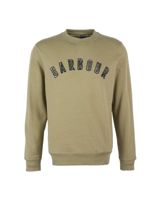 Barbour Hoodies & Sweatvesten ,Groen ,Katoen Klassieke Crew Neck Sweatshirt in het Green voor heren