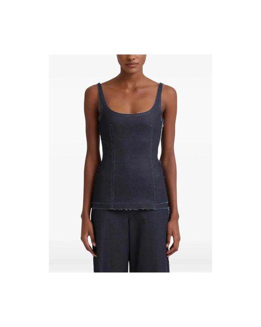Marni Blue Sleeveless Tops