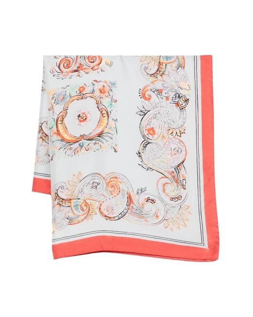 Etro Red Silky Scarves