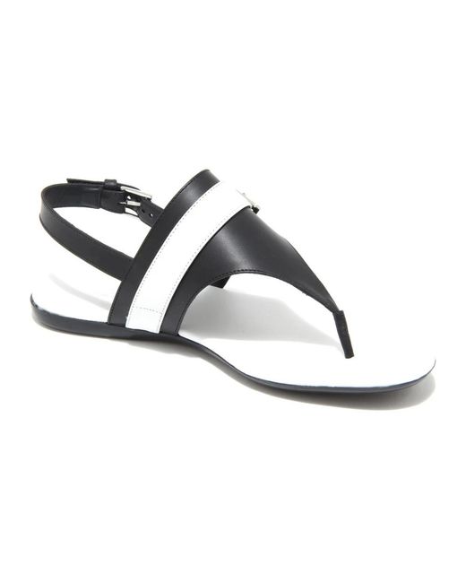 Hogan White Flat Sandals