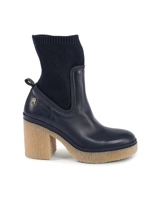 Tommy Hilfiger Blue Heeled Boots