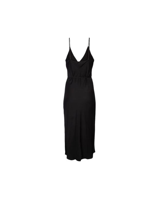 Calvin Klein Black Schwarzes v-ausschnitt kleid mit verstellbaren trägern
